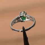 Sterling Silver Oval Shaped 8X6 MM Gemstone Ring Leaf Engagement Ring for Women