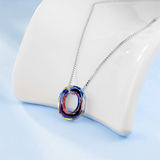 925 Sterling Silver Circle Necklace with Austrian Crystal, Jewelry for Women Teen Girls