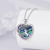 Sterling Silver Tree of Life Heart Shaped Horse Cat Dragonfly Butterfly Hummingbird Pendant Necklace