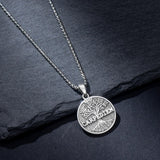 Sterling Silver Skull Hourglass Memento Mori Pendant Necklace