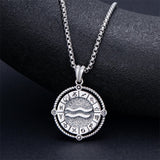 Sterling Silver Oxidation12 Zodiac Pendant Necklace