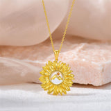 You are My Sunshine Sunflower Necklace for Women 925 Sterling Silver Mustard Seed Pendant Necklace Faith Jewelry for Women Christmas