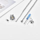 Sterling Silver Cross & Angel Wings Urn Necklaces for Ashes