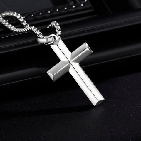 14K Gold Plated Cross Necklace for Men with Adjustable Chain Jewelry Gift for Him