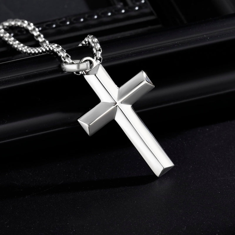 14K Gold Plated Cross Necklace for Men with Adjustable Chain Jewelry Gift for Him