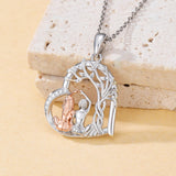 Sterling Silver Tree of Life Father Daughter Sister Pendant Necklace for Women Christmas Gift