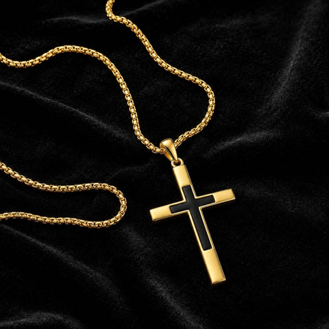 Cross Pendant Necklace  14K Gold Plated Christian Faith Jewelry