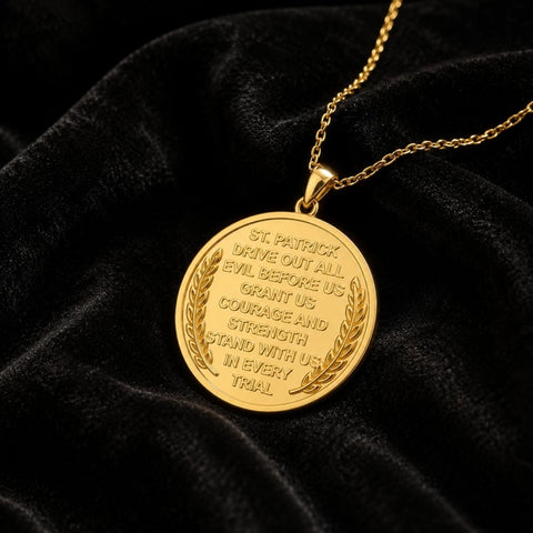 Patron Saint Medal Gold Plated Catholic Pendant Christian Religious Necklace Amulet Jewelry