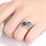 Sterling Silve Mystic Topaz Engagement Ring