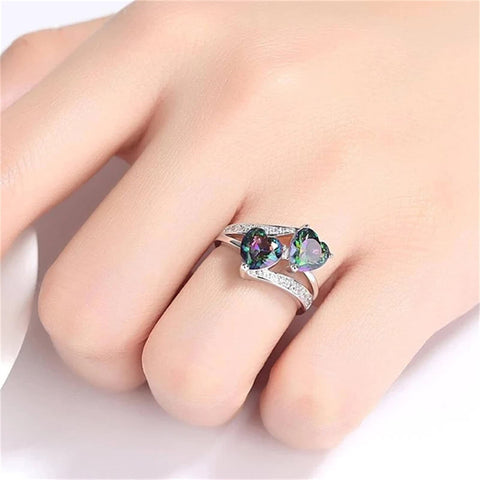 Sterling Silve Mystic Topaz Engagement Ring