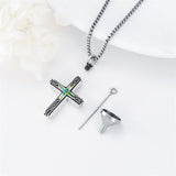 Sterling Silver Obsidian Lapis Lazuli Tigers Eye Turquoise Celtic Knot & Cross Urn Necklaces for Ashes