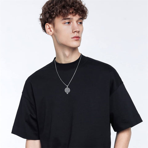 Sterling Silver Viking Dragon Eagle Wolf Animal Pendant Necklace for Men