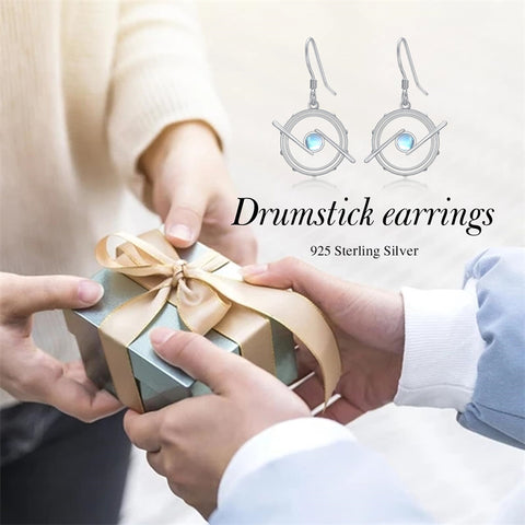 Sterling Silver Piano Drum Trumpet Music Dangle Earrings for Women