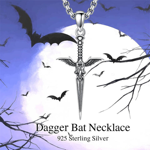 Sterling Silver Medieval Sword Dagger Pendant Necklace