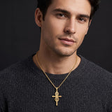 10K 14K 18K Gold Cross Pendant Necklace Religious Jewelry Gifts for Men and Women