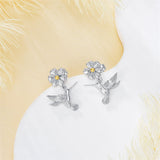 Sterling Silver Hypoallergenic Hummingbird  Stud Earrings