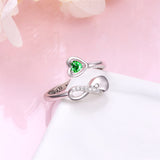 Sterling Silver Infinity Urn Ring Heart Shape Memorial Keepsake Locket Rings for Human/Pet Ash Memorial Jewelry
