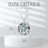Mountain Range Moss Agate Crystal Cremation Jewelry for AshesSterling Sivler Abalone Shell Crystal Urns for Human Ashes Pendant Necklace