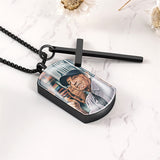 Men's Personalized Urn Necklace for Ashes with Picture Inside Cross Cremation Jewelry Keepsake Necklace for Women & Men