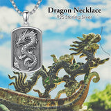Sterling Silver Viking Dragon Eagle Wolf Animal Pendant Necklace for Men