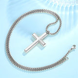 Stainless Steel Simple Men’s Stainless Steel Cross Pendant Chain Necklace for Men Women, 20-24 Inches Chain