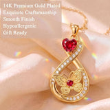 14K Gold Plated Infinity Birthstone  Butterfly Cross Necklace for Women