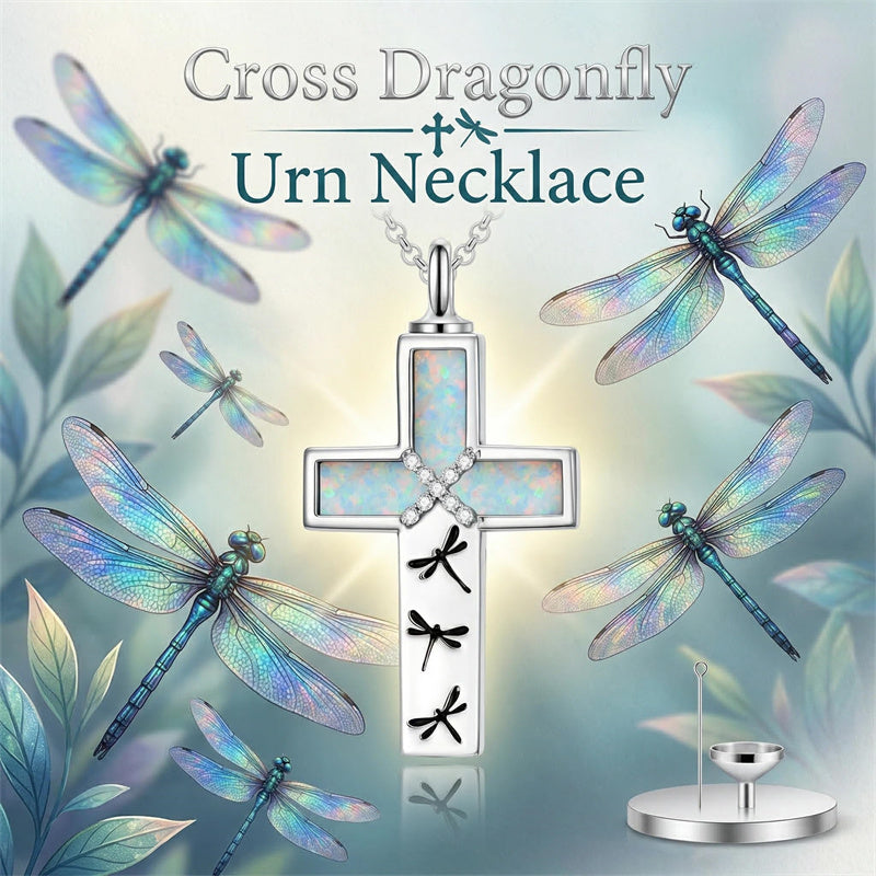 Sterling Silver Abalone Shell Opal Butterfly Dragonfly Tree of Life Pet Paw Cross Urn Necklaces for Ashes