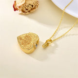 10K Gold Personalized Tree of Life Heart Urn Necklace for Ashes