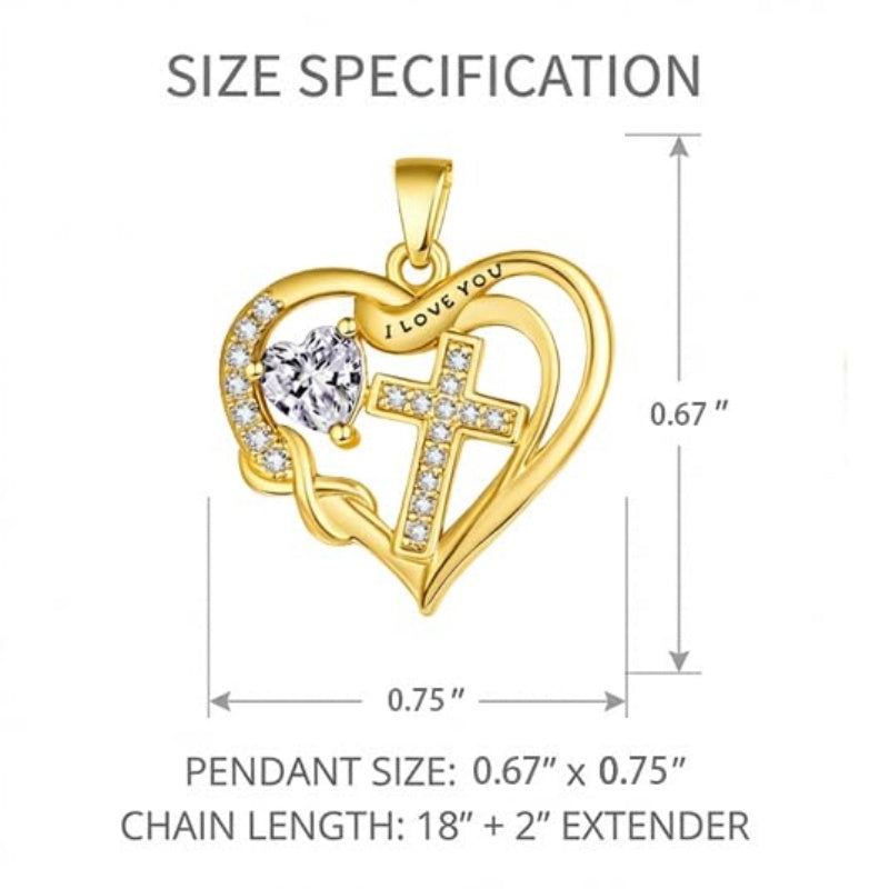 14K Gold Plated Heart Birthstone Infinity Cross Butterfly Necklace for Women