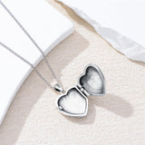 Sterling Silver Personalized Photo Cross Heart  Pendant Necklace