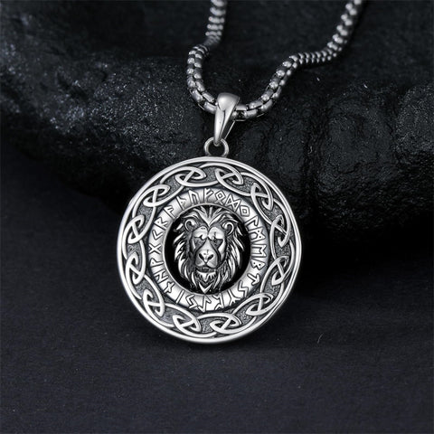Sterling Silver Tiger Eye Eagle Lion Pendant Necklace for Men