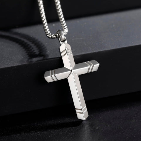 14K Gold Plated Cross Necklace for Men with Adjustable Chain Jewelry Gift for Him