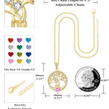 14K Gold Plated  Birthstone Tree of Life Necklaces for Women