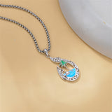 Sterling Silver Hawaiian Beach Fish Hook Pendant Necklace