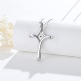 Mustard Seed Cross Necklace 925 Sterling Silver Pendant Necklace Religious Necklace Christian Jewelry Gift for Women