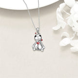 odoo Necklace Sterling Silver Witch Voodoo/Evil Bunny Pendant Gothic Jewelry Gifts for Women Girls