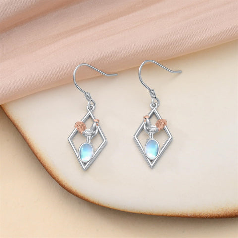 Sterling Silver Bee Butterfly Chicken Chihuahua  Dinosaur Frog Octopus Paw Print Platypus Dangle Earrings