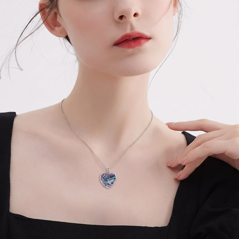 Sterling Silver Tree of Life Heart Shaped Horse Cat Dragonfly Butterfly Hummingbird Pendant Necklace
