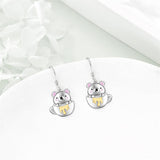 Drop Earrings for Women 925 Sterling Silver Teacup Dangle Earrings for Girls Cute Animal Earrings Animal Jewelry Gift