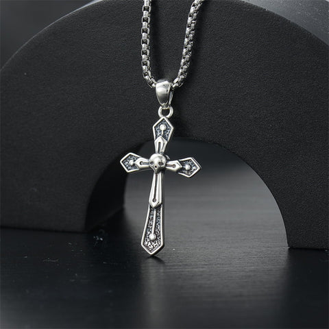 Sterling Silver Cross Christian Pendant Necklace