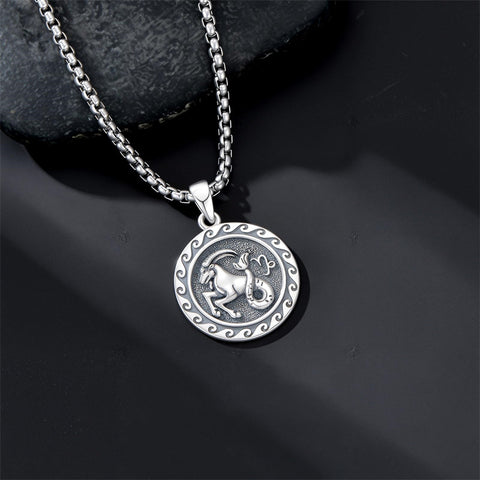 Sterling Silver 12 Zodiac Astrology Horoscope Pendant Necklace