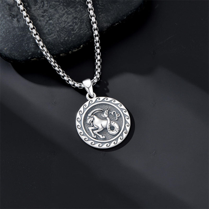 Sterling Silver 12 Zodiac Astrology Horoscope Pendant Necklace