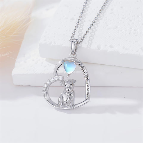 Sterling Silver Pitbull Yorkie Schnauzer Pendant Necklace Gifts for Women