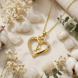 Heart Initial A-Z Pendant Necklace for 14K Gold Plated Women Initials Jewelry Gifts