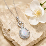 Sterling Silver Teardrop Gemstone Rose Butterfly Infinity Heart Necklace for Women