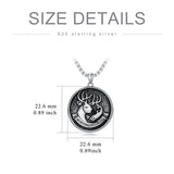 Sterling Silver Viking Dragon Eagle Wolf Animal Pendant Necklace for Men