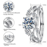 Sterling Silver Twisted Willow Moissanite Wedding Ring