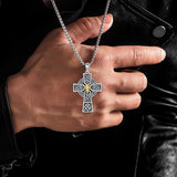 14K Gold Plated Celtic Vikin Cross Pendant Necklace Irish Jewelry Religious Protective Gift