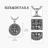 Sterling Silver Amulet Medal  St Sebastian Saint Christopher Viking Deer Pendant Necklace