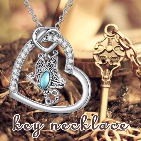 Sterling Silver Cubic Zirconia Moonstone Butterfly Pendant Necklace